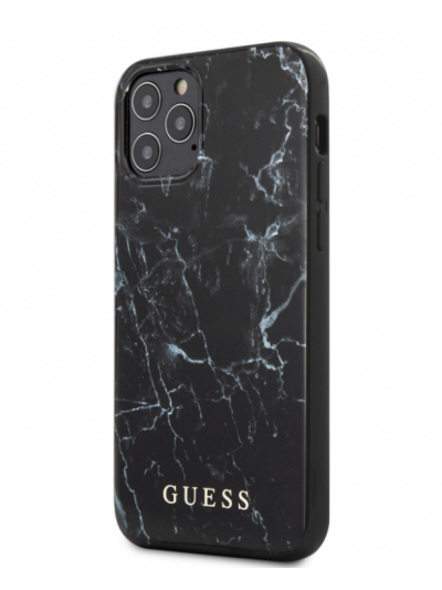 HUSA GUESS MARBLE IPHONE 12/12 PRO NEGRU